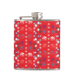 Flasques Motif de flocon de neige moderne Red Christmas
