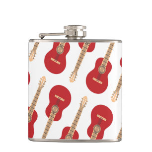 Flasques Motif de guitare rouge
