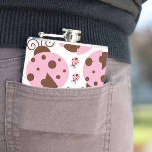 Flasques Motif De Ladybugs, Mignons Ladybugs, Pink Ladybugs
