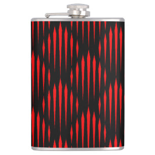 Flasques Motif de ligne abstraite rouge et noire