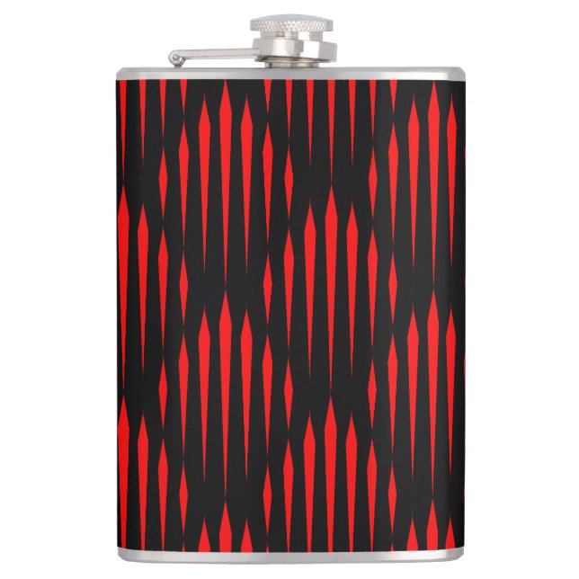 Flasques Motif de ligne abstraite rouge et noire (Devant)