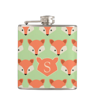 Flasques Motif de Mare Fox sur Green Monogram