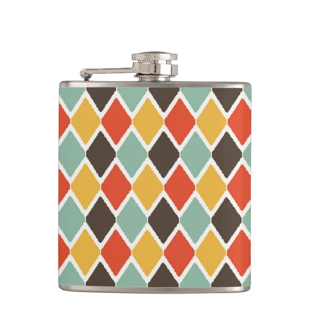 Flasques motif de mode tribal ikat moderne (Devant)