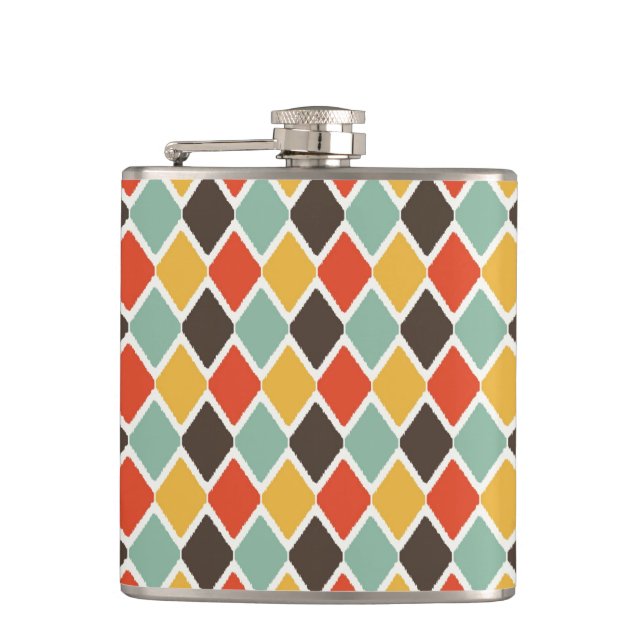 Flasques motif de mode tribal ikat moderne (Devant)