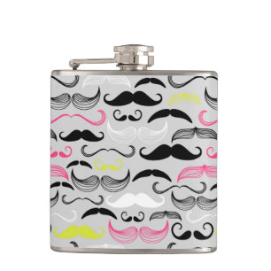 Flasques Motif de moustache, rétro style
