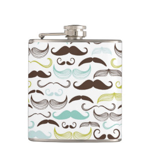 Flasques Motif de moustache, rétro style 2