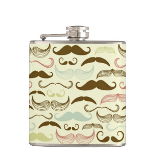 Flasques Motif de moustache, rétro style 4