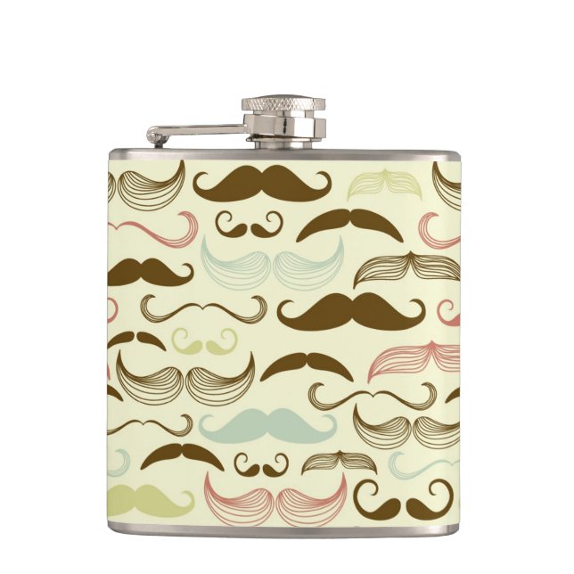 Flasques Motif de moustache, rétro style 4 (Devant)
