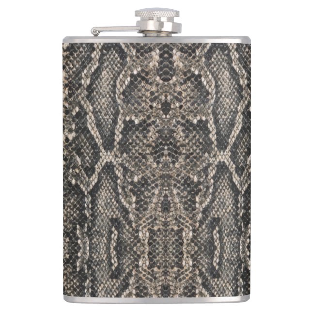 Flasques motif de peau de serpent marron | (Devant)