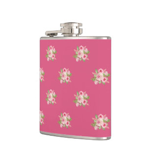 Flasques Motif de roses roses peintes