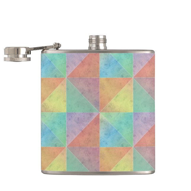Flasques Motif de triangles aquarelle colorés (Ouvert)