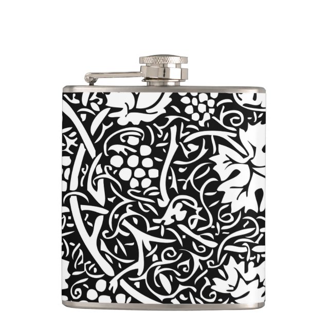 Flasques Motif de vigne de raisin noir et blanc de William  (Devant)