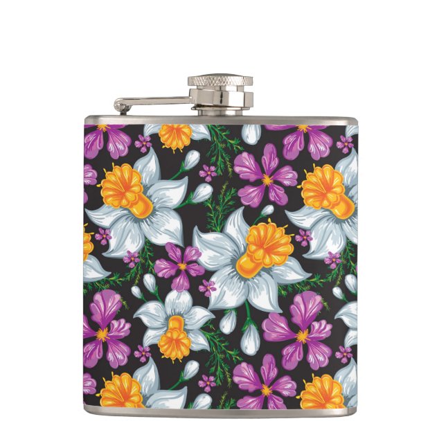 Flasques Motif d'élégance avec les fleurs 2 de narcisse (Devant)