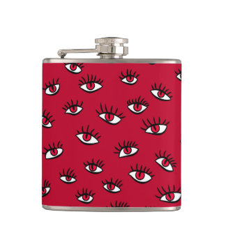 Flasques Motif des yeux rouges - Horreur esthétique gothiqu