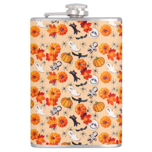 Flasques Motif d'Halloween mignon avec Citrouilles, Fantôme