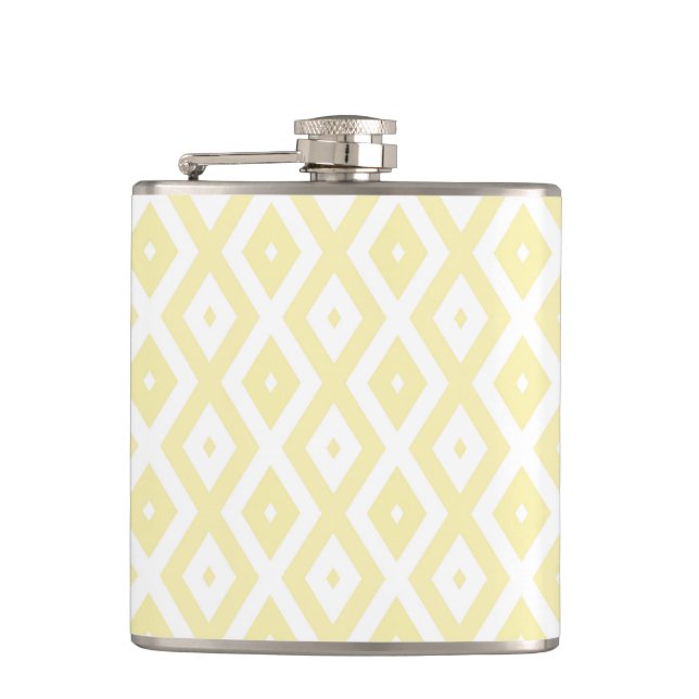Flasques Motif diamant jaune pâle et blanc (Devant)