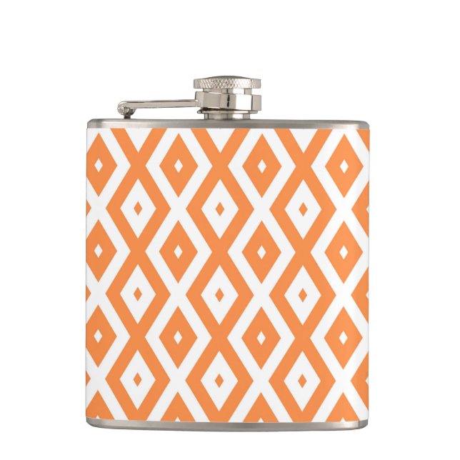 Flasques Motif diamant orange et blanc (Devant)