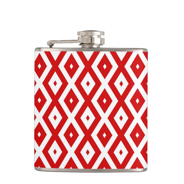 Flasques Motif diamant rouge et blanc (Devant)