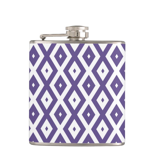 Flasques Motif diamant ultra violet et blanc (Devant)