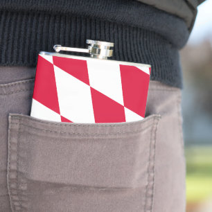 Flasques Motif du drapeau diamant de Bavière rouge et blanc