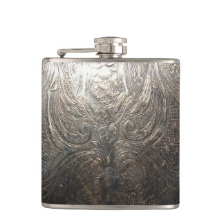 Flasques Motif en argent gravé