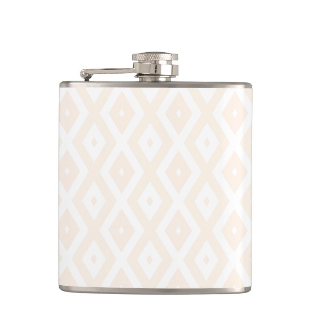 Flasques Motif en diamant beige et blanc (Devant)