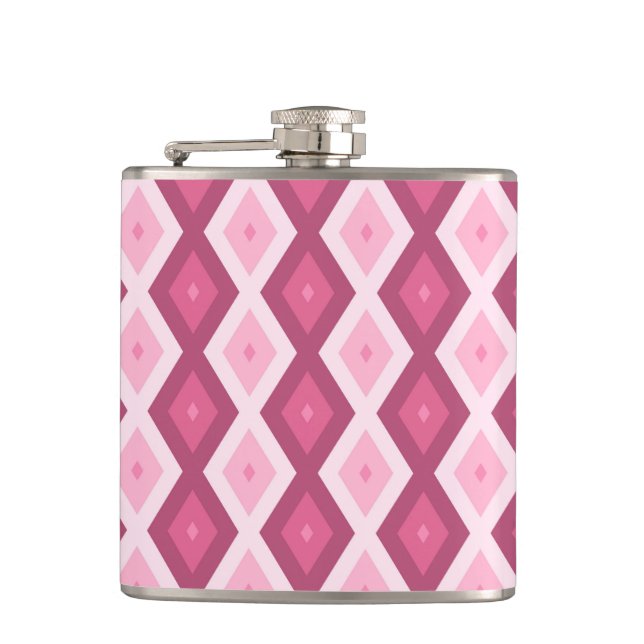 Flasques Motif en diamant rose (Devant)