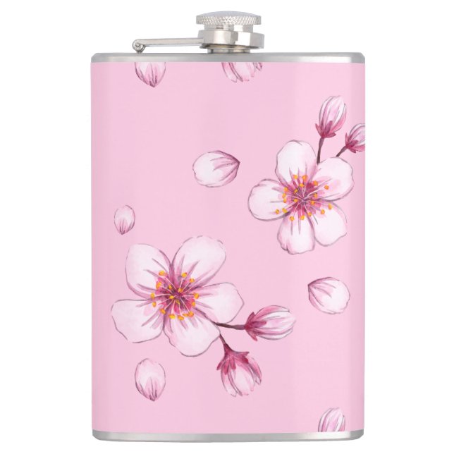 Flasques Motif en fleurs de cerisier rose (Devant)