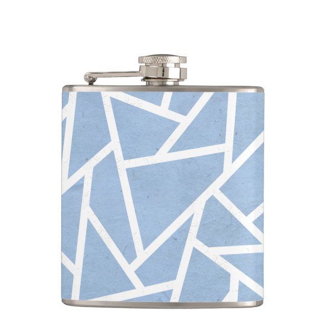 Flasques Motif en mosaïque bleu pâle et blanc (Devant)