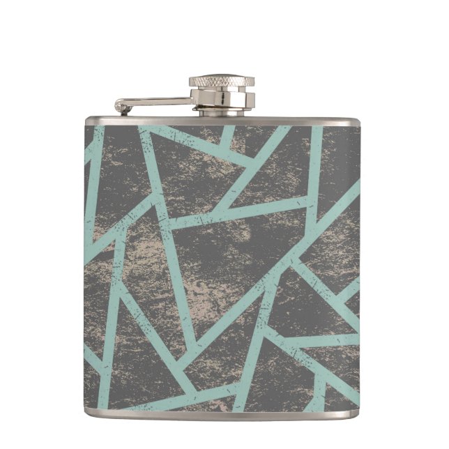 Flasques Motif en mosaïque vert pâle et gris (Devant)