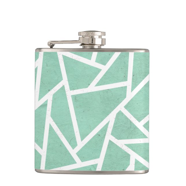 Flasques Motif en mosaïque verte et blanche (Devant)