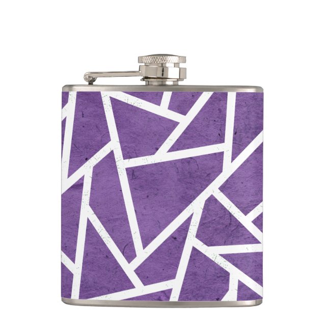 Flasques Motif en mosaïque violette et blanche (Devant)