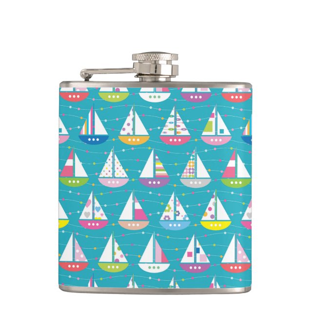Flasques Motif en pastel de voilier (Devant)