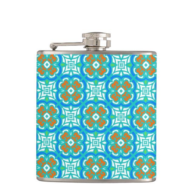 Flasques Motif ethnique Turquoise (Devant)