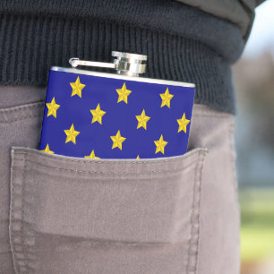 Flasques Motif Étoiles Dorées, Bleu Nuit, Exclusif