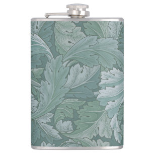 Flasques Motif feuille d'acanthe bleu sarcelle de William M