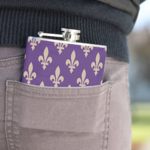 Flasques Motif Fleur de Lis, Crème Royale Française sur Vio