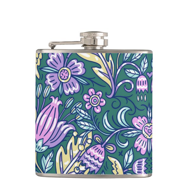 Flasques Motif Fleurs et Oiseaux de Style Antique (Devant)