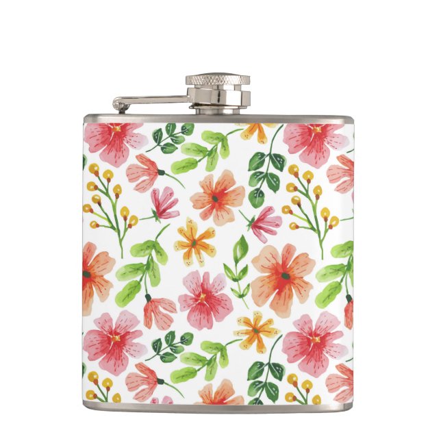 Flasques Motif Fleurs Roses Aquarelle-69677 (Devant)