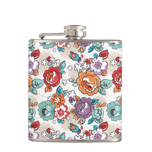 Flasques Motif floral 5 d'élégance abstraite (Devant)