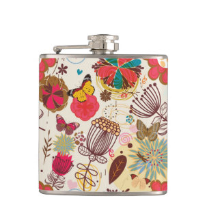 Flasques Motif floral dans le rétro style 4