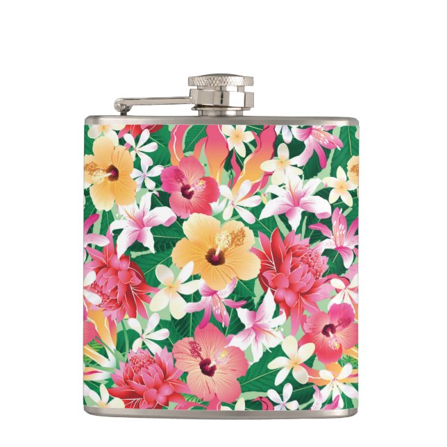 Flasques Motif floral de ketmie tropicale (Devant)