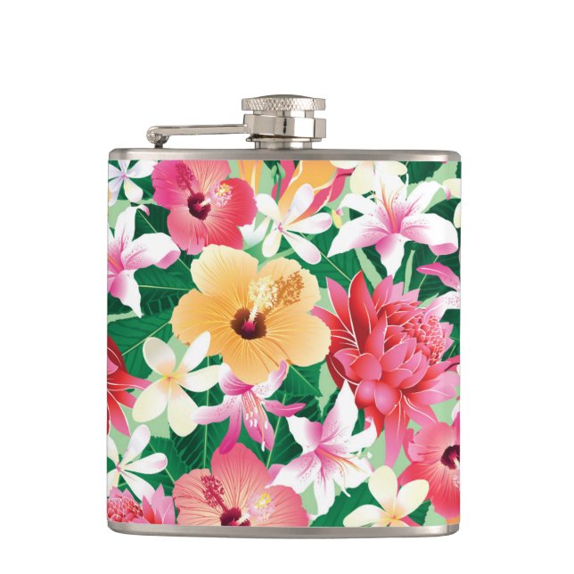 Flasques Motif floral de ketmie tropicale (Devant)