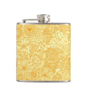 Flasques Motif floral d'été dans des couleurs chaudes