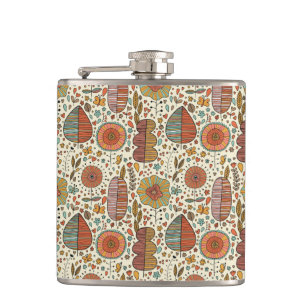 Flasques Motif floral d'été fait de feuille