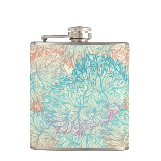 Flasques Motif Floral Doodle Multicolor (Devant)