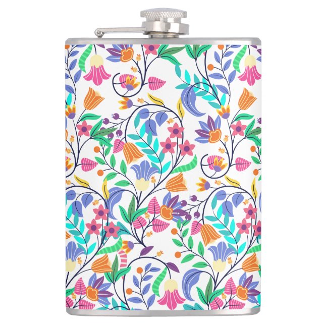 Flasques Motif floral exotique coloré (Devant)
