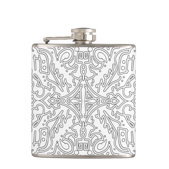 Flasques Motif floral gris minimaliste (Devant)