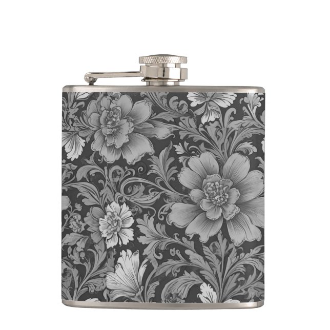 Flasques Motif floral monochrome vintage  (Devant)