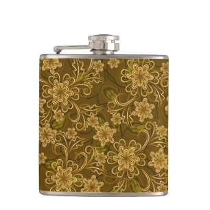 Flasques Motif floral vintage d'or